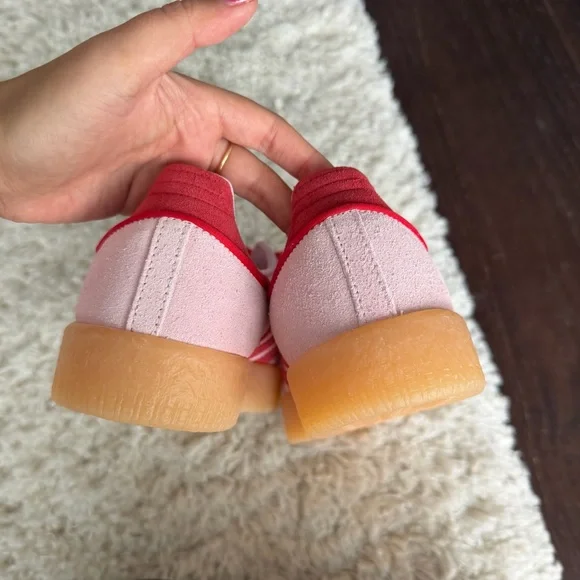 Adidas Samba (Sambae) Platform Sneakers — Pastel Pink & Red - Picture 5 of 7